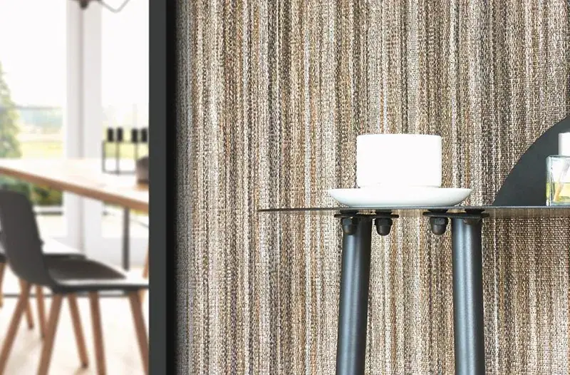 Woven vinyl wallcovering and floor in a retail interior